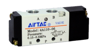 AIRTAC CONTROL VALVE, 4A1 SERIES, SINGLE SOLENOID 4 WAY 2 POSITION AIR PILOTED, M5M5, NONE